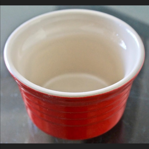 LE CREUSET POTERIE RED FRENCH RAMEKINS STONEWARE - Picture 3 of 5